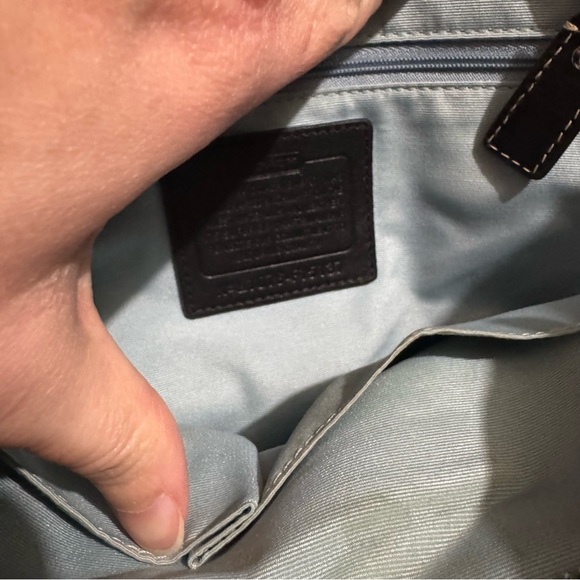 Coach Heritage Chelsea Black White Signature Print Shoulder Bag Purse Tote - Picture 9 of 11